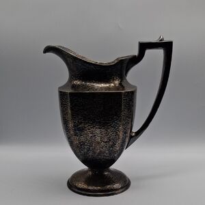 Vintage Hammered Pitcher Nickel Holman Plated Made In US #167